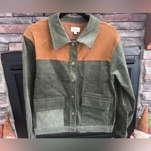 MQOT Lena Green and Brown Corduroy Jacket Size Small